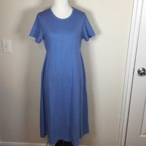 NWT LL Bean SOFT Lycra blue maxi dress XSP